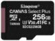 Kingston Micro SDXC 256GB - odoln pamov karta s kapacitou 256 GB, rychlostn tdou Class 10 a UHS-I, maximln rychlost ten a 100 MB/s