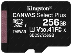 Kingston Micro SDXC 256GB - odolná paměťová karta s kapacitou 256 GB, rychlostní třídou Class 10 a UHS-I, maximální rychlost čtení až 100 MB/s